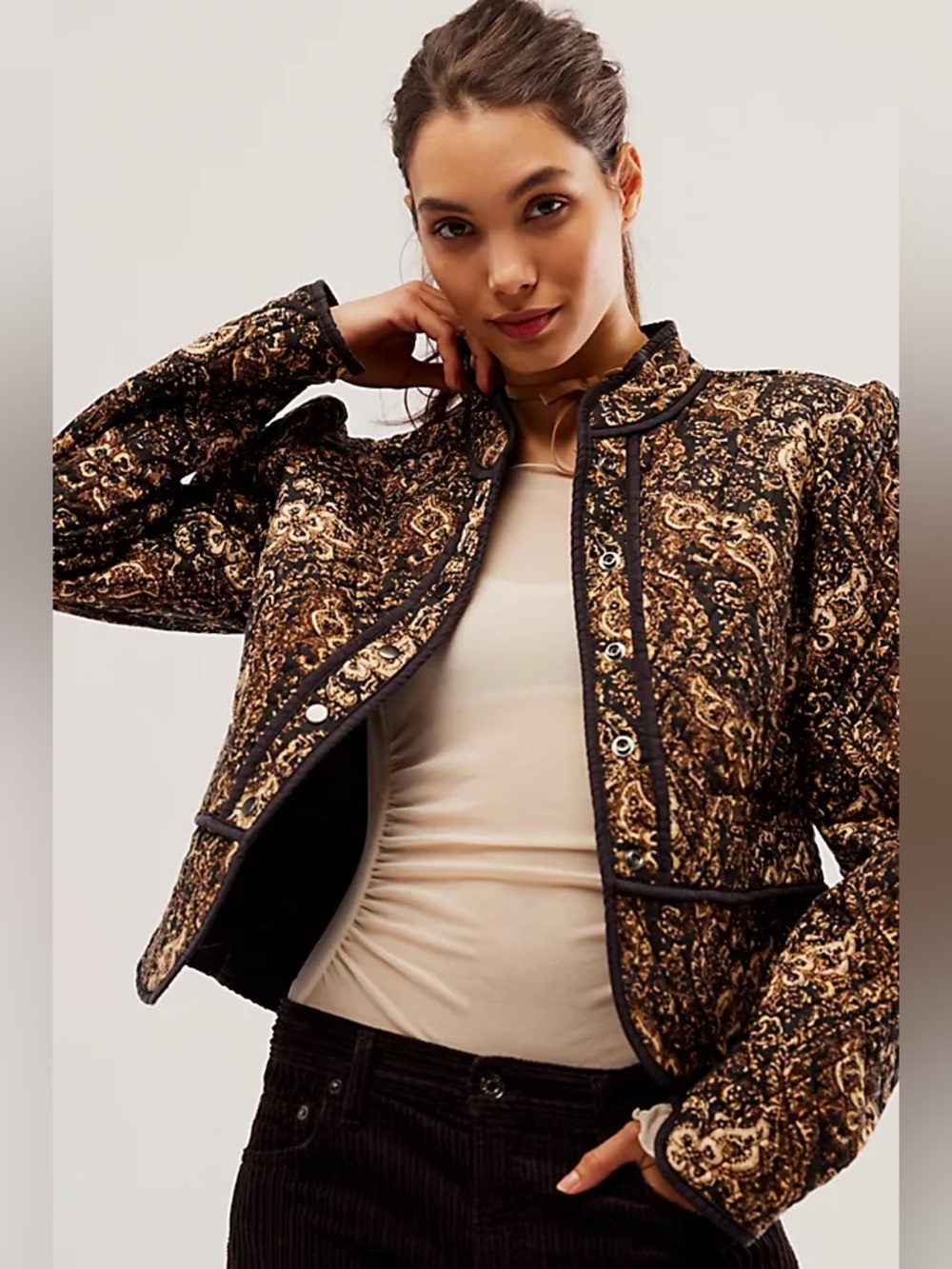 Free People Zoey Jacket~ Black Combo~ Size L